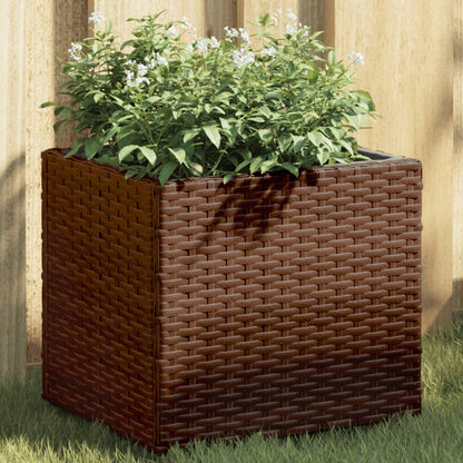 Garden Planters 2 pcs Brown 36x30x32 cm Poly Rattan