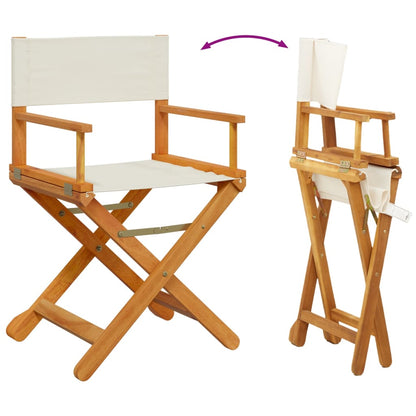 6 Piece Folding Garden Chairs Cream White Fabric
