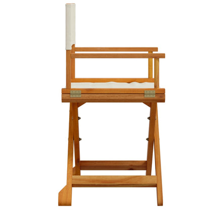 8 Piece Folding Garden Chairs Cream White Fabric