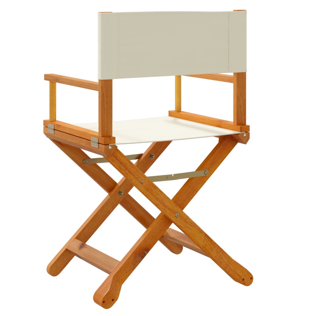 8 Piece Folding Garden Chairs Cream White Fabric