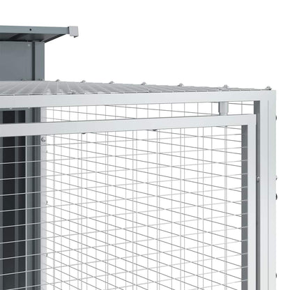 Dog House with Run Anthracite 153x194x110 cm Galvanised Steel