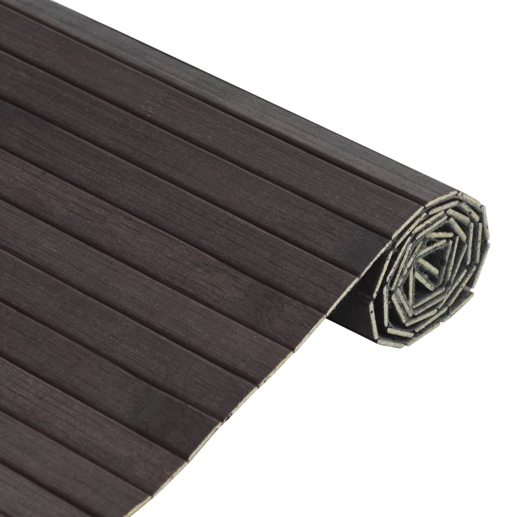 Rug Rectangular Dark Brown 60x100 cm Bamboo