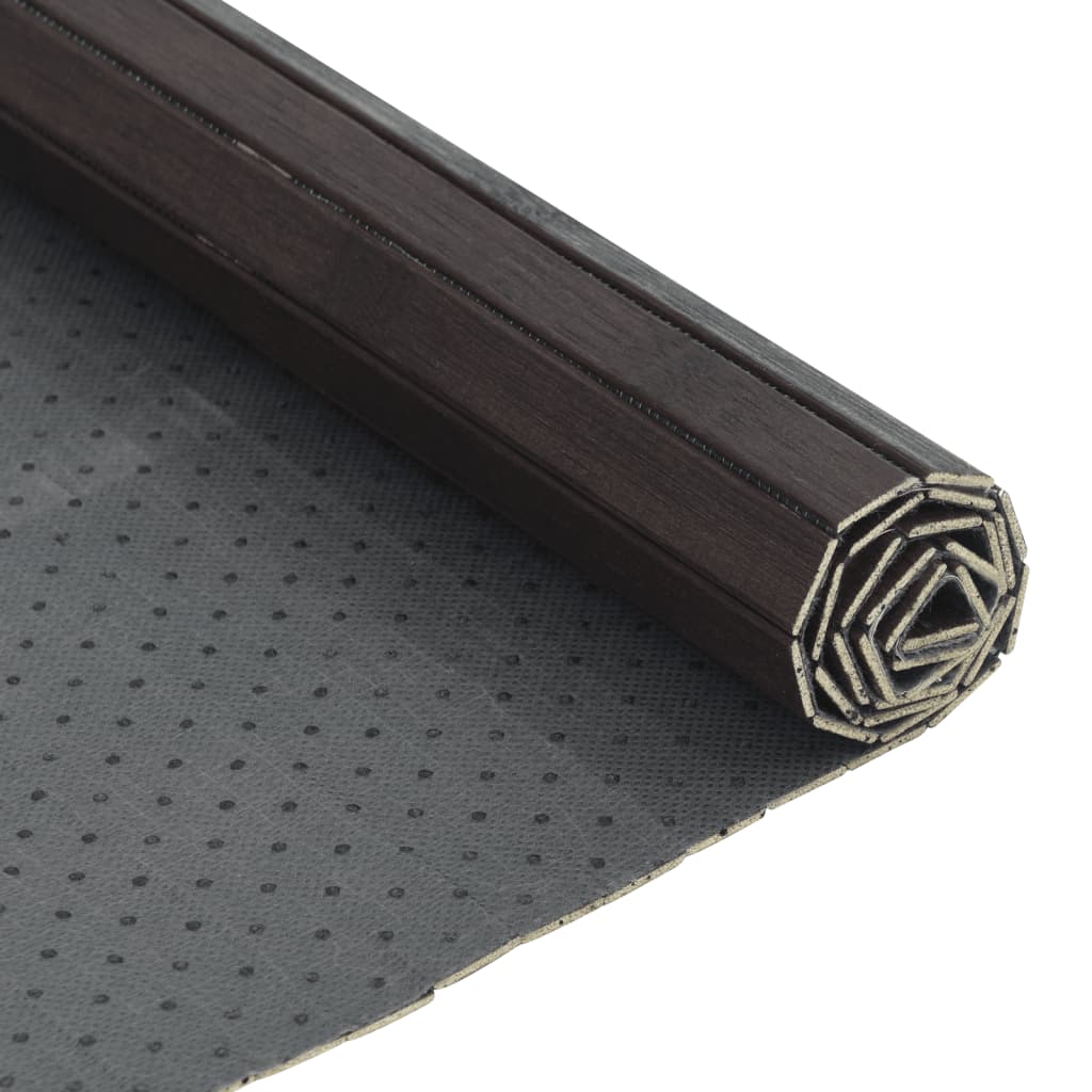 Rug Rectangular Dark Brown 60x100 cm Bamboo