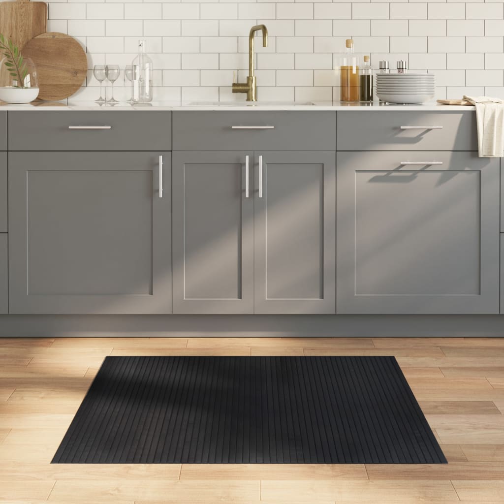 Rug Rectangular Black 80x100 cm Bamboo