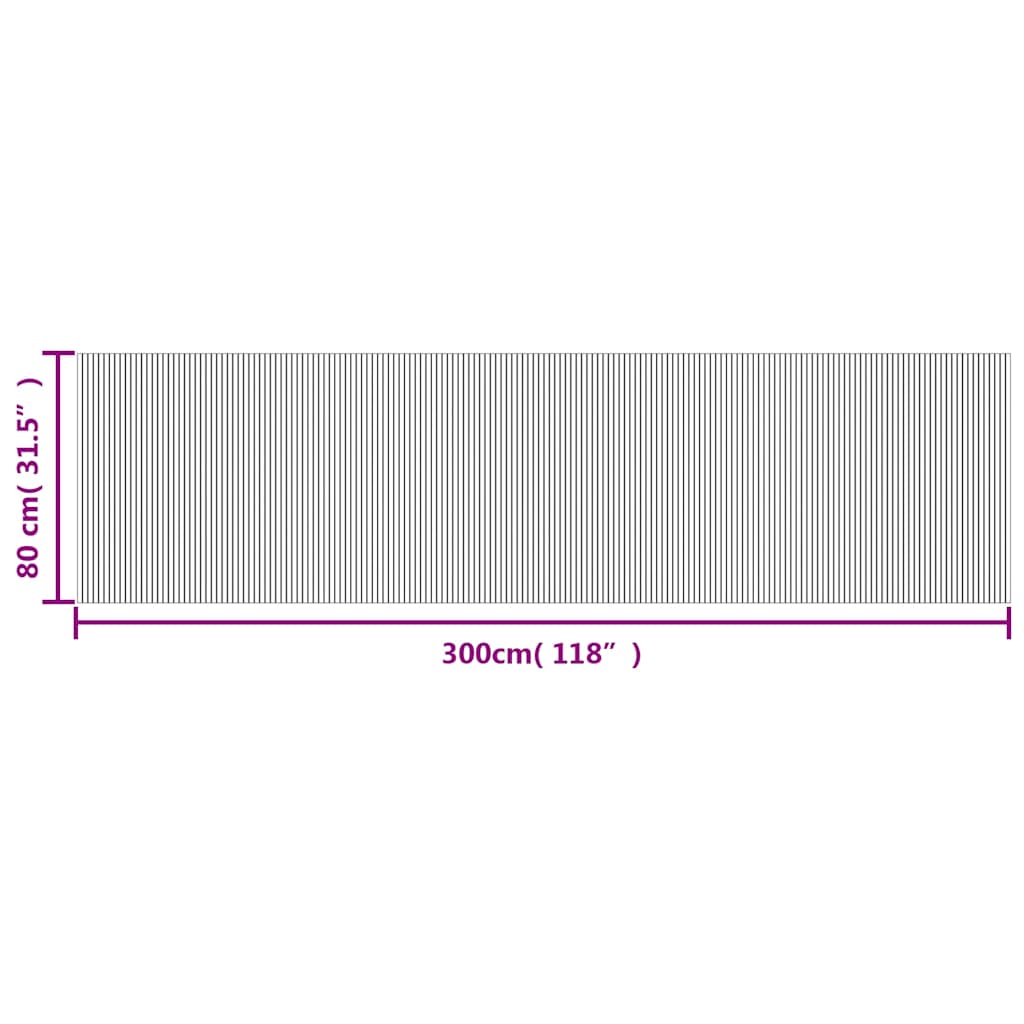 Rug Rectangular Brown 80x300 cm Bamboo