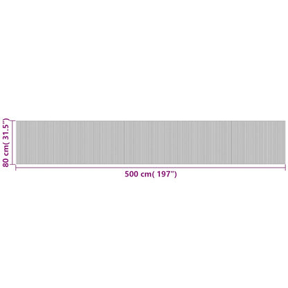 Rug | Black | Bamboo, Polypropylene | 80x500 cm | Non-slip | Rug