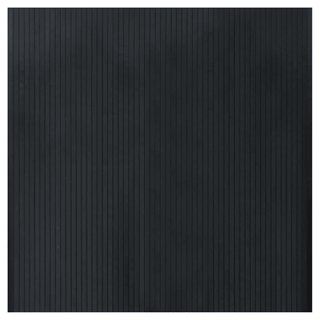 Rug Square Black 100x100 cm Bamboo