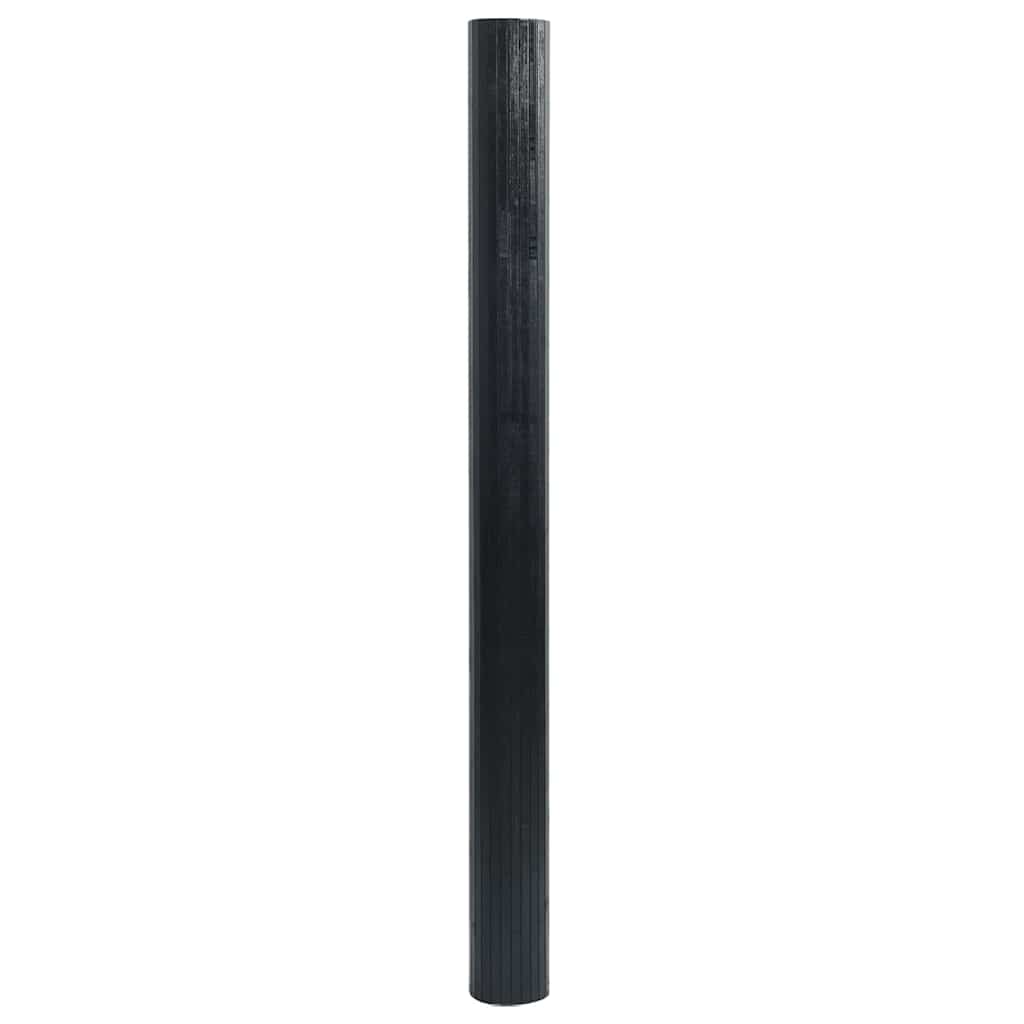 Rug Square Black 100x100 cm Bamboo