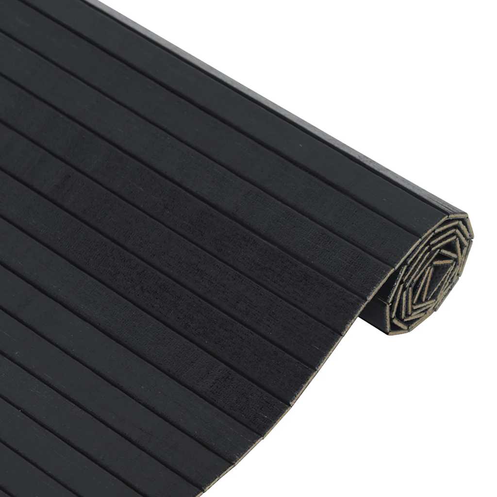 Rug Square Black 100x100 cm Bamboo