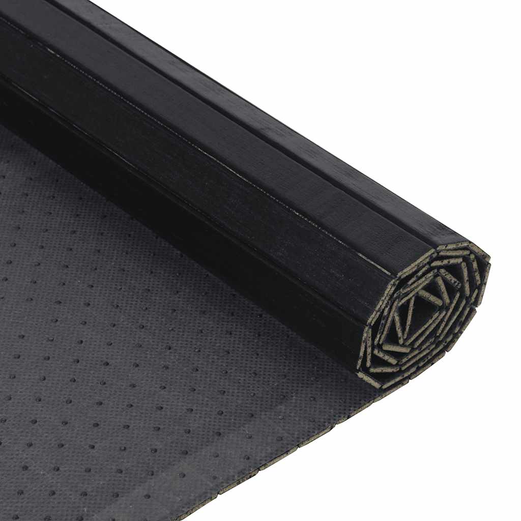 Rug Square Black 100x100 cm Bamboo
