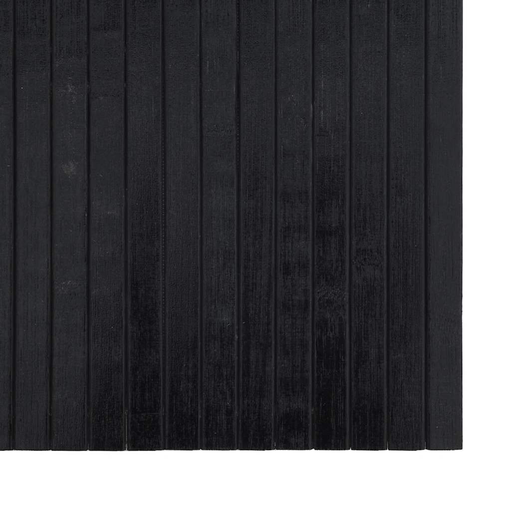Rug Square Black 100x100 cm Bamboo