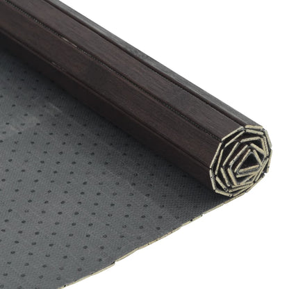 Rug Square Dark Brown 100x100 cm Bamboo