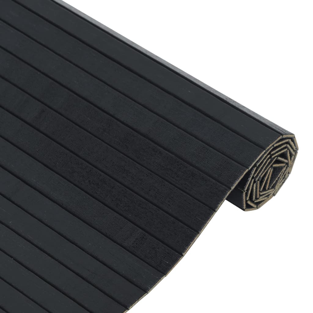 Rug Rectangular Black 100x200 cm Bamboo