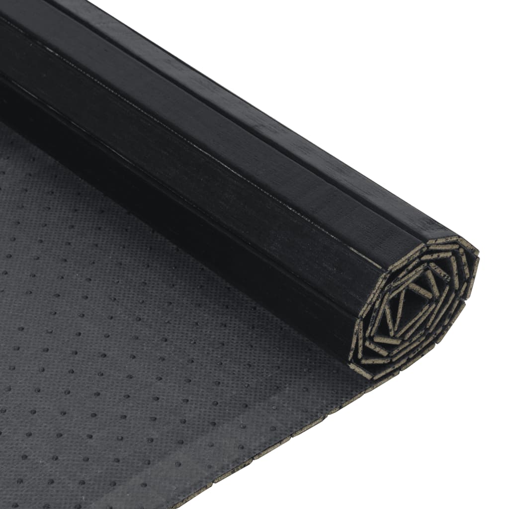 Rug Rectangular Black 100x200 cm Bamboo
