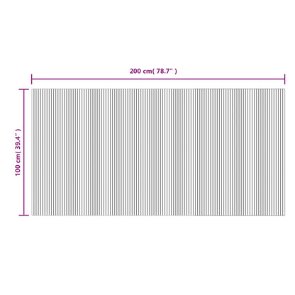 Rug Rectangular Dark Brown 100x200 cm Bamboo