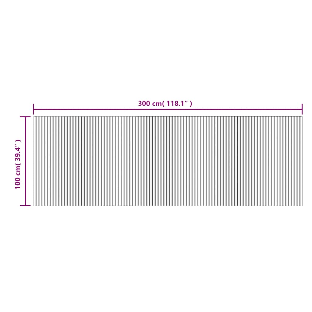 Rug Rectangular Brown 100x300 cm Bamboo