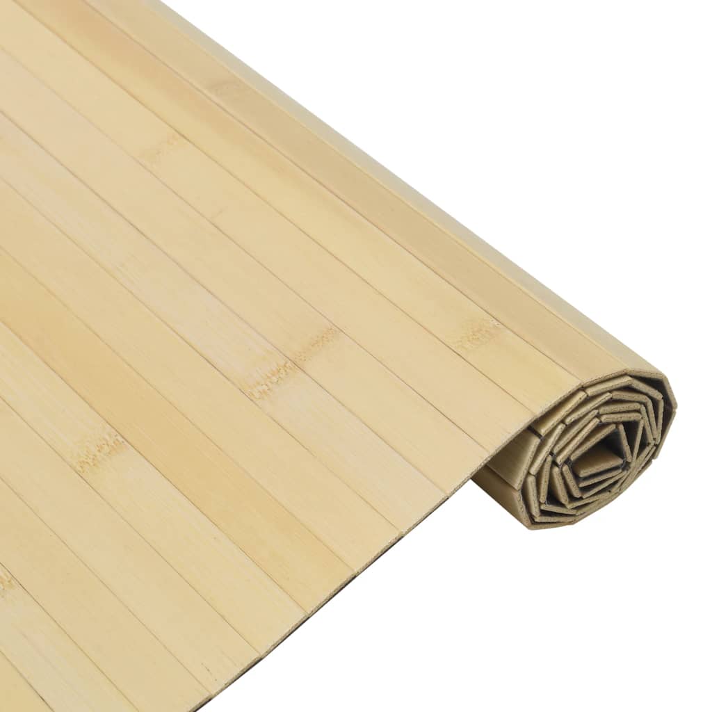 Rug Rectangular Light Nature 100x300 cm Bamboo