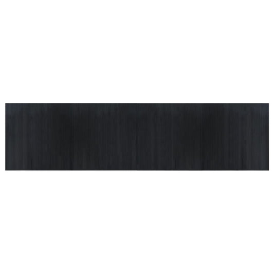 Rug Rectangular Black 100x400 cm Bamboo
