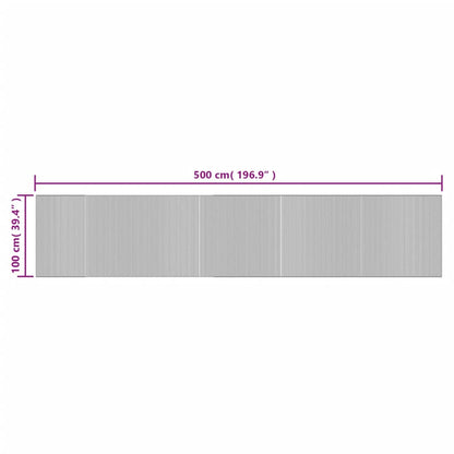 Rug Rectangular Black 100x500 cm Bamboo