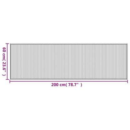 Rug Rectangular Black60x200 cm Bamboo