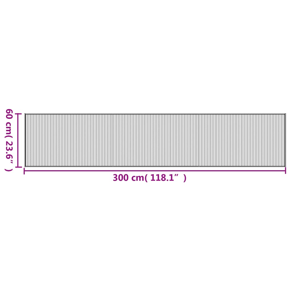 Rug Rectangular Dark Brown60x300 cm Bamboo