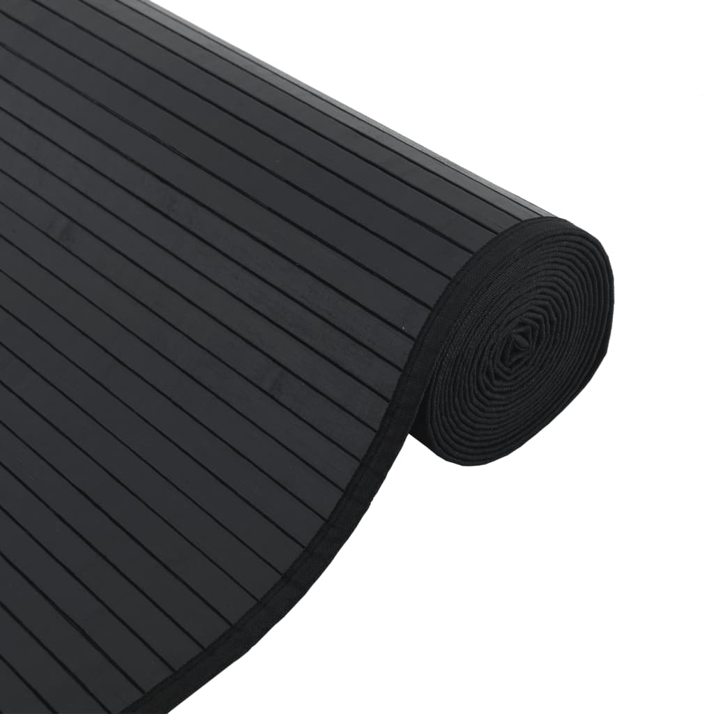 Rug Rectangular Black 70x100 cm Bamboo