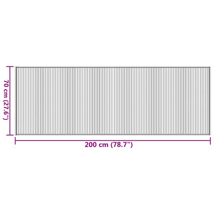 Rug Rectangular Black70x200 cm Bamboo
