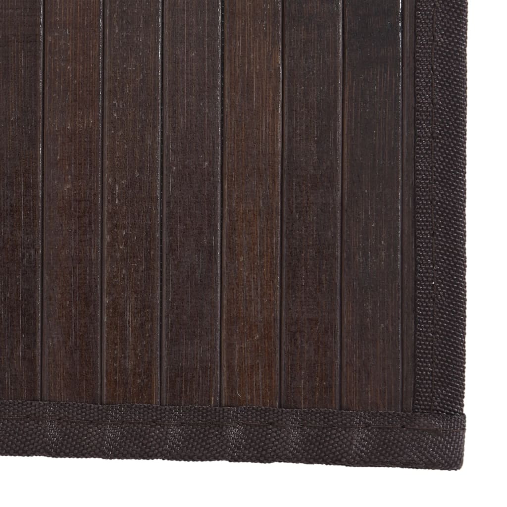 Rug Rectangular Dark Brown80x100 cm Bamboo