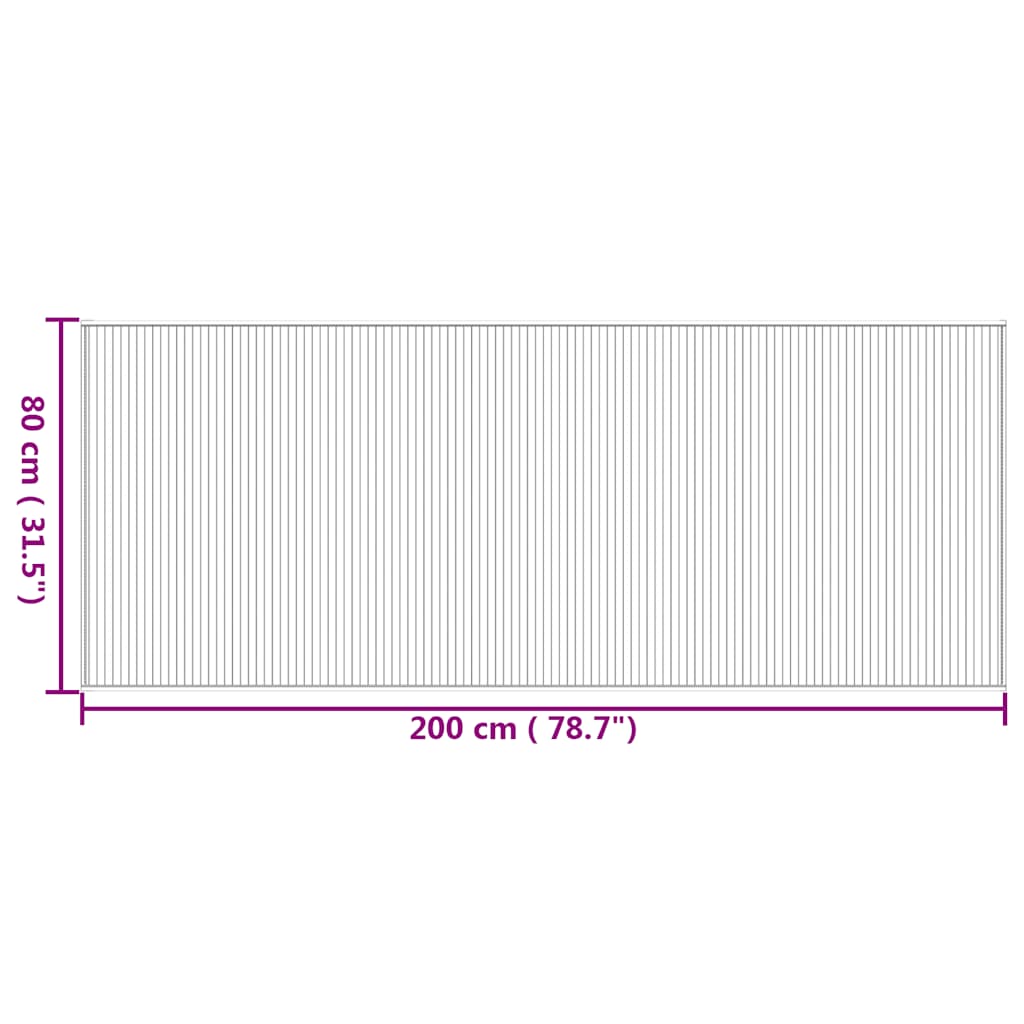 Rug Rectangular Natural80x200 cm Bamboo
