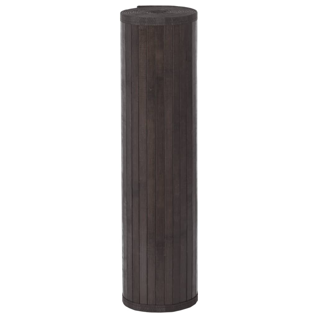 Rug Rectangular Dark Brown 80x400 cm Bamboo