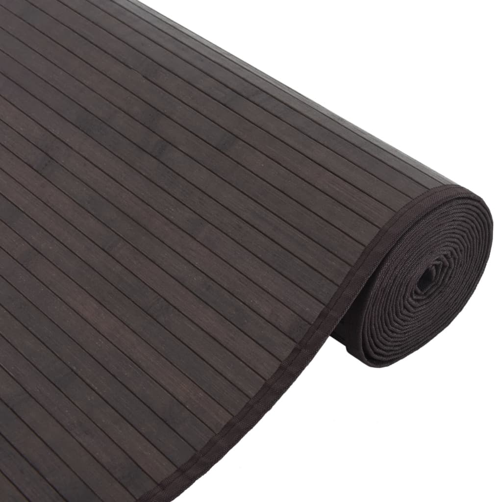 Rug Rectangular Dark Brown 80x400 cm Bamboo