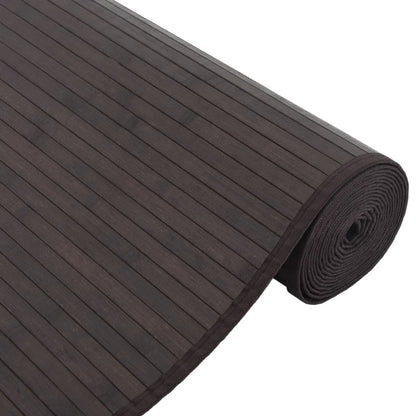 Rug Rectangular Dark Brown 80x400 cm Bamboo