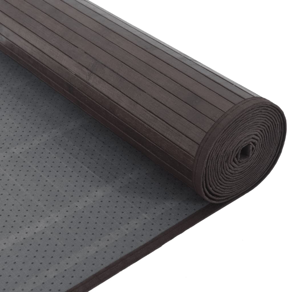 Rug Rectangular Dark Brown 80x400 cm Bamboo