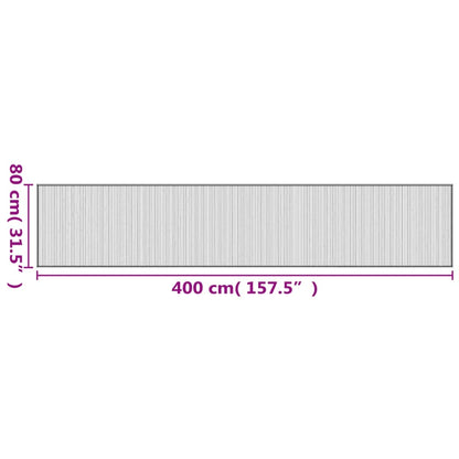 Rug Rectangular Dark Brown 80x400 cm Bamboo