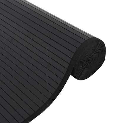 Rug Square Black100x100 cm Bamboo