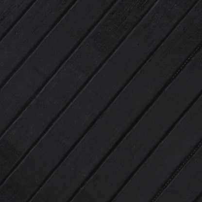 Rug Square Black100x100 cm Bamboo