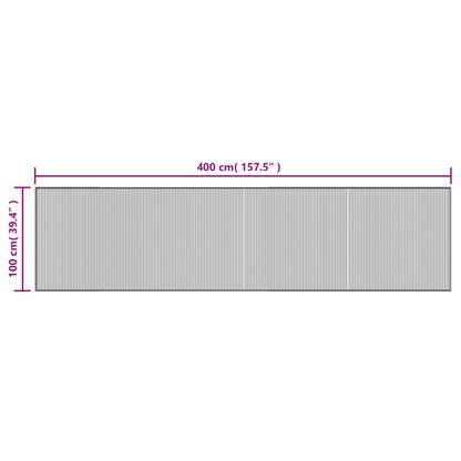 Rug Rectangular Grey100x400 cm Bamboo