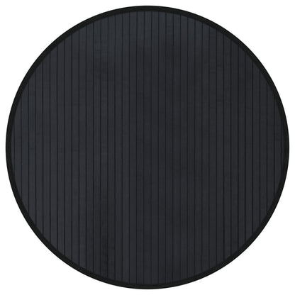 Rug Round Black60 cm Bamboo
