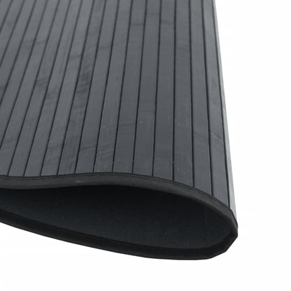 Rug Round Black60 cm Bamboo