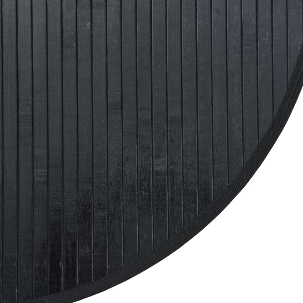 Rug Round Black60 cm Bamboo