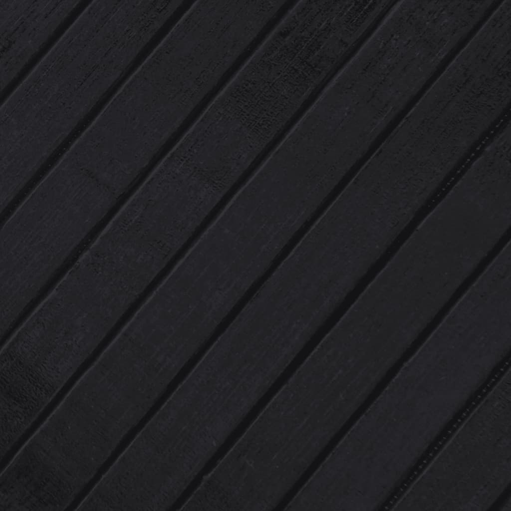 Rug Round Black60 cm Bamboo