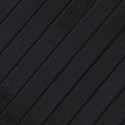 Rug Round Black60 cm Bamboo