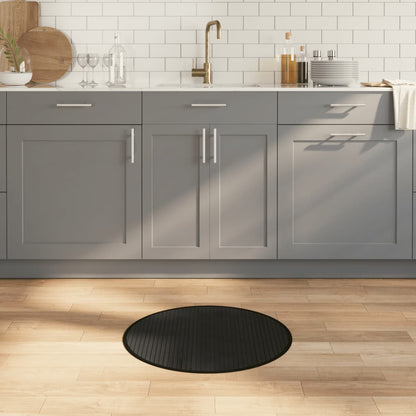 Rug Round Black60 cm Bamboo