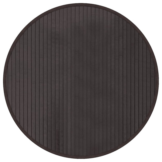 Rug Round Dark Brown60 cm Bamboo