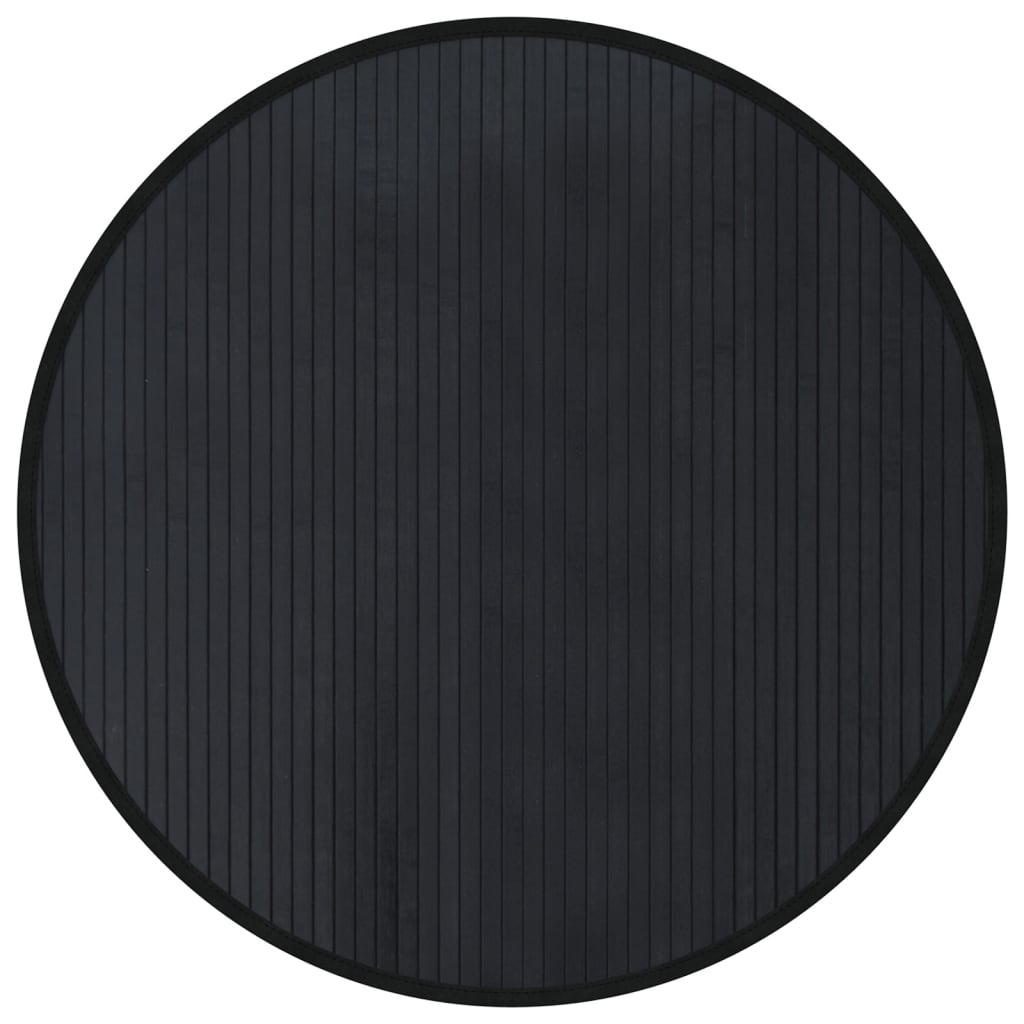 Rug Round Black 80 cm Bamboo