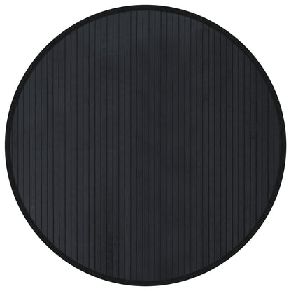 Rug Round Black 80 cm Bamboo