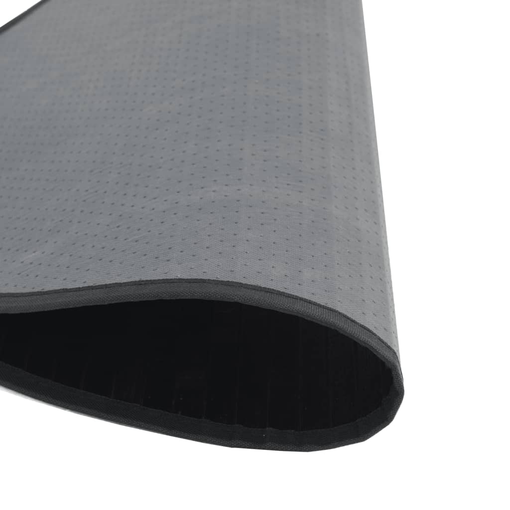 Rug Round Black 80 cm Bamboo