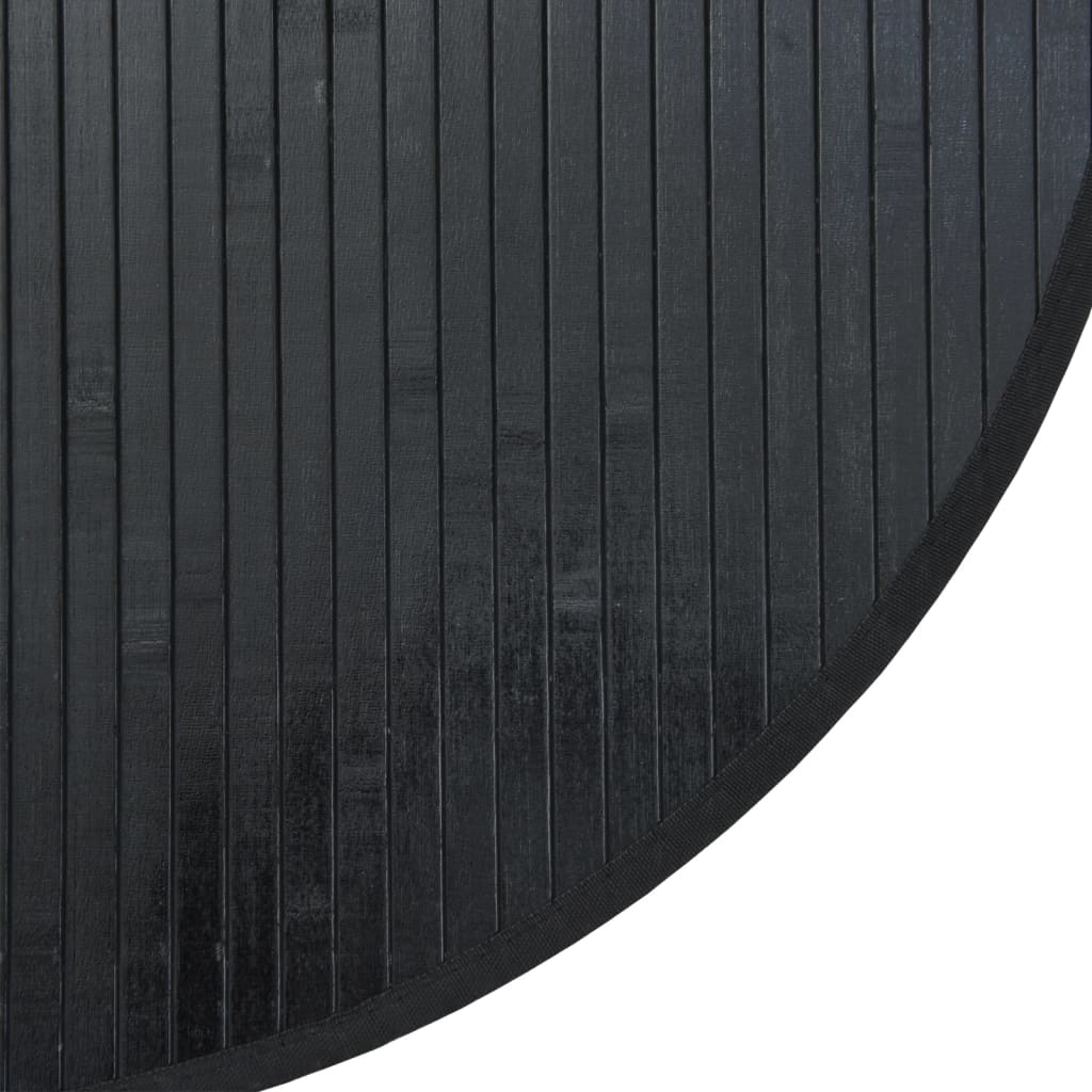 Rug Round Black 80 cm Bamboo
