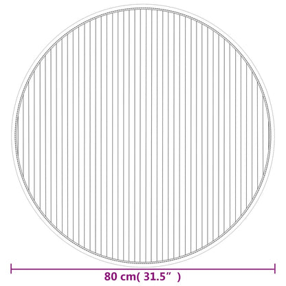 Rug Round Black 80 cm Bamboo