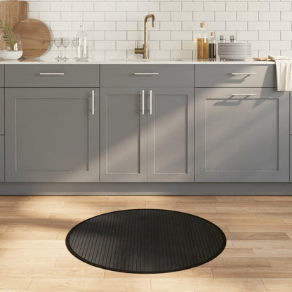 Rug Round Black 80 cm Bamboo